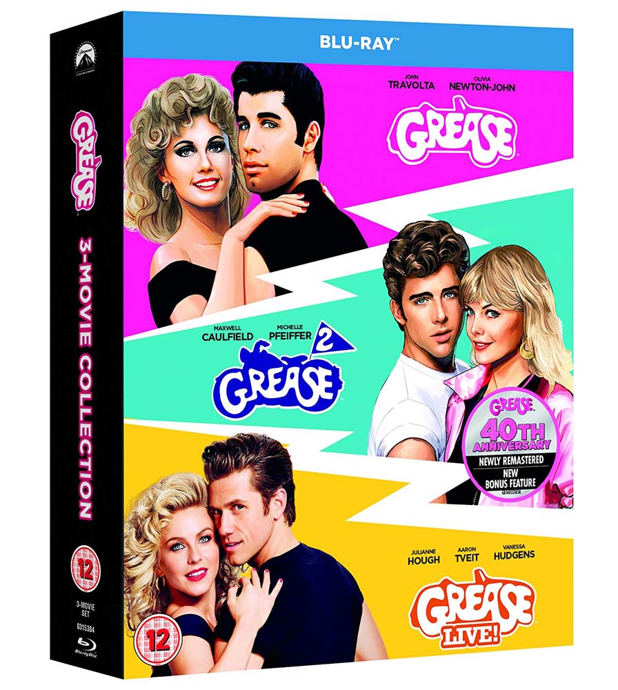 Grease 40th Anniversary Triple Movie Bluray Box Set Brand New 2018